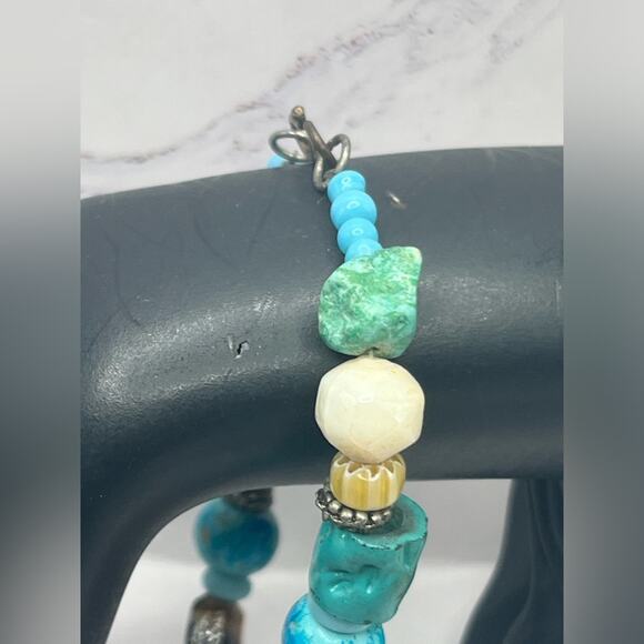 Set of natural stone and turquoise slave bracelets - Picture 4 of 10